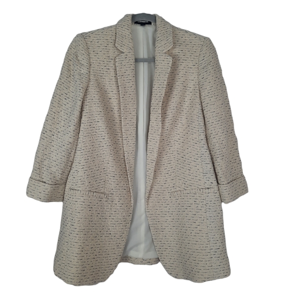 EXPRESS Notch Collar Tweed Boyfriend Blazer - Picture 7 of 16